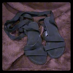 Black lace up sandals